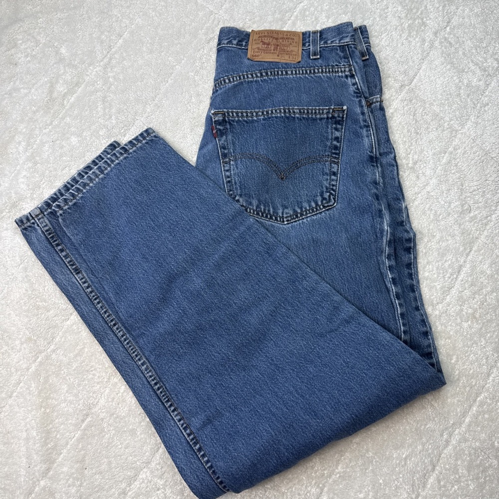 Levis 560 Jeans Vintage 36x34 Loose Fit Tapered Y2K Baggy USA 90s Denim